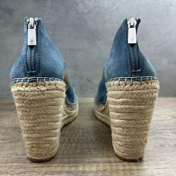 Kenneth Cole~Women’s~Olivia Sandals Wedge Blue Suede~Size 8.5 - Picture 4 of 10